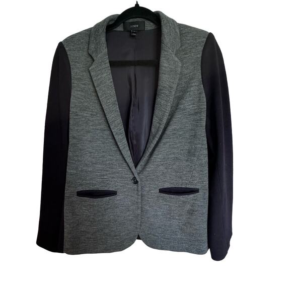 JCrew Jackets & Blazers - J Crew Black and Gray Cotton/Wool Contrast Blazer Size 8